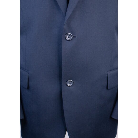Joseph & Feiss 100% Wool Blue Solid Blazer Sport Coat Jacket Size 44r 2-Button - Picture 3 of 13